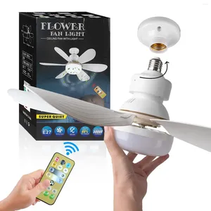 Screw Head LED Fan Light Remote Control Three Color Dimming Detachable Leaf Living Room Bedroom Small