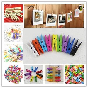 Party Decoration 2500Pcs Mini Natural Wooden Clothes Po Paper Peg Pin Craft Clips School Office Stationery Home Decor Accessary Wholesale