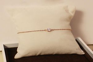316L Tytanium STEL SUPLE Cute Lucky One Round Diamentowa bransoletka w 163 cm dla kobiet biżuteria na prezent ślubną PS52825256776