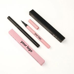 Privatetikett flytande eyeliner Anpassad logotyp Vattentät snabbtorkande långvarig icke-dömd ögonmakeup Bulk Pink Tube Black Box