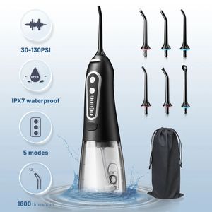 Irrigatore orale USB ricaricabile Water Flosser portatile dentale getto d'acqua 300ML serbatoio dell'acqua impermeabile detergente per denti per l'igiene orale240129