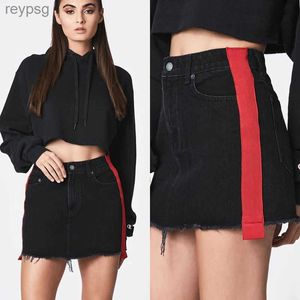 Skirts Mini Skirt Jeans Women Denim A Line Short Skirts Ribbon Distressed High Waist Sexy Black Streetwear Harajuku chic Cowboys Summer YQ240201