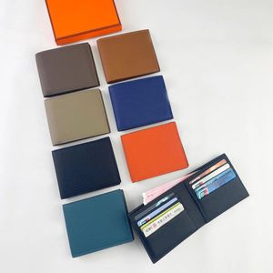 Lyxdesigner Män och kvinnor plånböcker Real Leather Silk'in Short Wallet Quality Card Holder Passport Case Calfskin Drive License Business Cash Clip med presentförpackning 2605