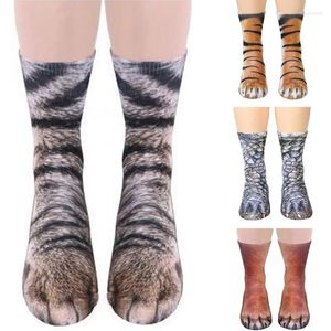 Articoli per feste unisex bambino adulto stampa 3D calzini per zampe di animali gatto cane dinosauro tigre per donne uomini bambini divertenti casual