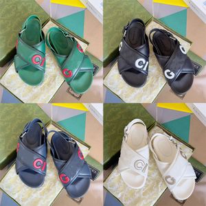 صندل مصمم فاخر منقوش متشابك G Men Men Women Summer Room Beach Big Head Slides Non Slip Sole Platform Runners