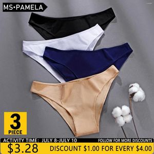 Mutandine da donna 3 Pz/set Donna Cotone S-3XL Biancheria Intima Femminile di Grandi Dimensioni Slip di Colore Solido Mutande Ladies Panty Lingerie