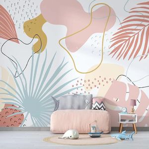 Wallpapers Bacal Modern Large Pink Line Drawing 3d Wallpaper Mural For Bathroom Living Room Baground Removable Portrait Wall Paper Decor