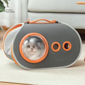 Bolsa transportadora para gatos com janela, transparente, dobrável, bolsa para animais de estimação, cápsula espacial, mochila de viagem ao ar livre, totebag, suprimentos