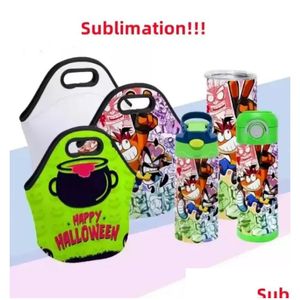 Lunch Boxes&Bags Neoprene Lunch Bags Sublimation Blanks Diy Insated Thermal Handbags Tote With Zipper Jn16 Drop Delivery Home Garden K Dhupx