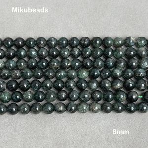 Luźne kamienie szlachetne hurtowe naturalne 5,5 mm 8 mm zielone gładkie kyanite gładkie okrągłe koraliki do robienia bransoletki biżuterii DIY