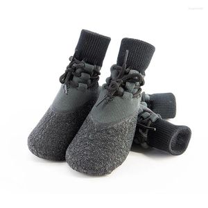 Vestuário para cães 4 pcs sapatos inverno quente antiderrapante respirável macio pet coco meias botas gatos pequenos grandes acessórios para cães