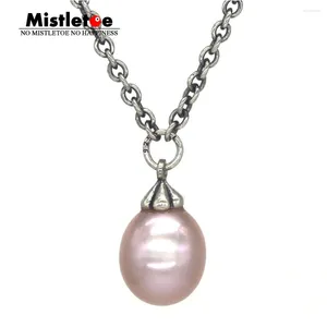 Catene Collana fantasia in argento sterling 925 con vischio e rosa (1) Gioielli di perle