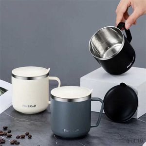 Thermoses 304 Stainless Steel Coffee Mugs With Lid Portable Thermos Cup Double Wall Heat Insulation Anti-fall Thermos Mug Milk Tea Cup