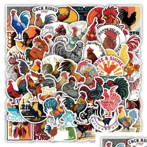 Araba Stickers 50 PCS Horoz Chanticleer Sticker Horoz ITI için DIY LAGE Dizüstü Bilgisayar Kaykay Motosiklet Bisiklet Çıkartmaları Dalgalanma Mobil Dhf7y