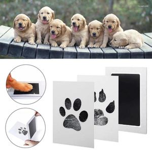 Cão vestuário pet gato pegadas handprint almofadas de tinta kits para diy po quadro acessórios nascido bebê selo pata impressão lembrança