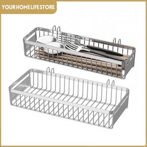 Asma Çatal Teşheri Tutucu Tutucu Kaşık Fork Çemberler Depolama Sepet Raf Mutfak Aksesuarları 304 Paslanmaz Çelik Alet Organizatör 240122