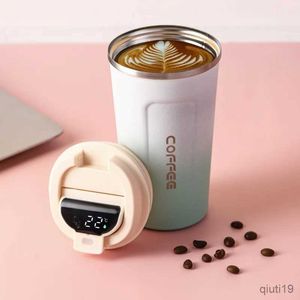 Thermoses Stainless Steel Tumbler Coffee Mug Smart Travel Thermos Cup Temperature Display Insulated Car Water Cup Portable Vacuum Flasks