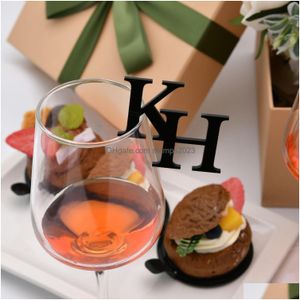 Other Event & Party Supplies Other Event Party Supplies 2050100Pcs Personalized Cut Wedding Drink Tags Glass Topper Stirrers Bar Sign Dhbib