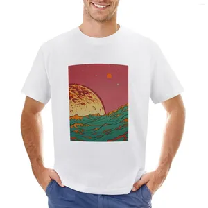 Männer Tank Tops Mond Seascape T-Shirt Angepasst Hippie Kleidung Anime Koreanische Mode Lustige T Shirts Für Männer