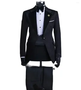 Ternos masculinos vestidos de formatura terno para homens preto jacquard luxo festa de formatura ocasiões formais roupas 2 peças estilo italiano roupa bonita