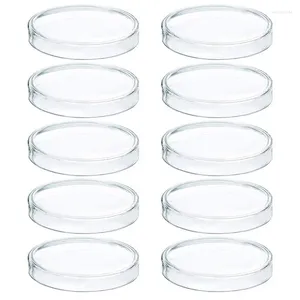 10 шт. 60 мм прозрачные пластиковые чашки Петри с крышками для микроорганизмов, клеток, стерильных инструментов, тарелки для капель, лабораторные принадлежности