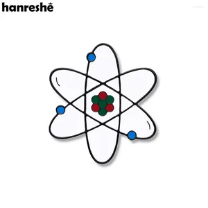 Brooches Hanreshe Chemical Molecule Enamel Brooch Pin Geometric Lapel Backpack Coat Badge Biology Jewelry Collectibles