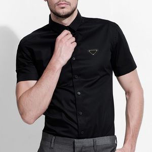 Camicie eleganti da uomo Camicia da lavoro, vestibilità slim elastica, versatile, elastica su quattro lati per tutte le stagioni e camicia estiva a maniche corte da uomo non stirabile, sensazione setosa e verticale