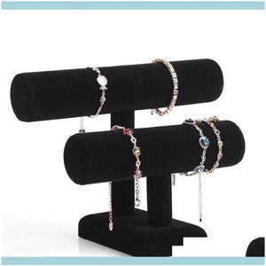 banner stand Jewelry Stand Packaging 2 Layer Veet Bracelet Necklace Display Angle Watch Holder T-Bar Multi-Style Optional Wfxxf Dr229A