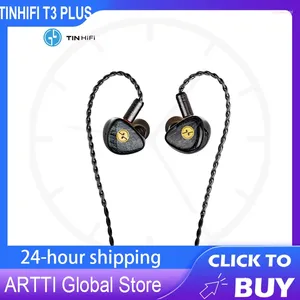 Tinhifi t3 plus hi-fi hi-rese 10mm dynamisk drivrutin in-ear monitorer hörlurar iems trådbundna hörlurar med 2-pin löstagbar ljudkabel