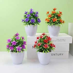 Decorative Flowers Simulated Flower Tabletop Decoration Plastic Artificial Potted Green Plant Fake Wealth Tree