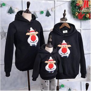 Família combinando roupas de inverno roupas camisola quente pai filho hoodies mãe filha roupas entrega gota bebê crianças maternidade dhvag