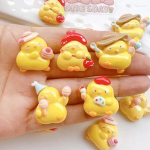 Ferramentas de artesanato 10 Pcs Adorável Animal Dos Desenhos Animados Série Frango Resina Scrapbook Diy Jóias Hairpin Acessórios Decorar Atacado