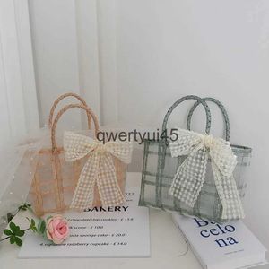 Umhängetaschen Brautjungfer Begleiter Geschenk Soulder Tasche rosa Fee transparent Stroh gewebt Hochzeit Schwester Gruppe BoxH2421