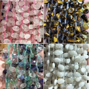 Beads Natural stone Faceted Water drop shape beads Fluorite Crystal quartz string beaded For jewelry making DIY bracelet necklace