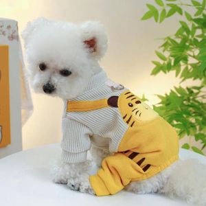 ドッグアパレルペット全体的なかわいい黄色の虎ビブパンツ着用しやすい仕上がりのような犬の通気性犬スタイリッシュなオーバー