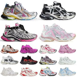 Najwyższej jakości Balencaihas Tracks Runners 7.5 Run Buty Męskie damskie Platforma Trener LILAC PURLEK BIAŁY BIAŁY Cloud Hot Pink Runner 7.0 Tracks 3.0 Designer Sneakers Dhgate