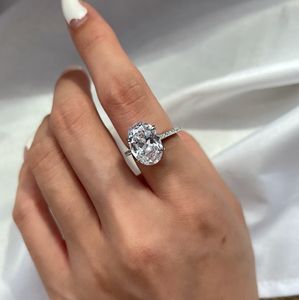 Klassisk oval diamantlöfte ring för kvinnor älskare cz zirkon engagemang bröllop ringar mode smycken