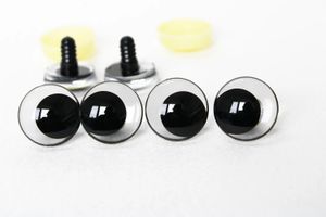 100pcs 12 mm 14 16 18 20 25 30 mm 3D Cartoon Cartoon Clear Animal Animal Safety Strange Eye Doll z twardym myciem opcją 240129