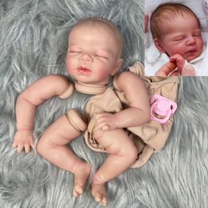 16インチ生まれZendric 3D Painted Skin Reborn Doll Kit with Cloth Body未完成の未熟児パーツDiy Toy 240119