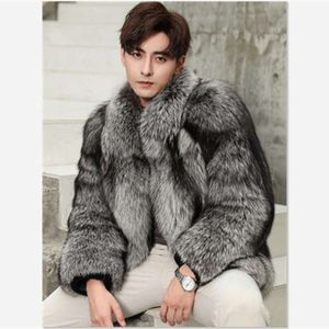 Mens Imitation Mink Fur Coat Designer Integrerad jacka Kort vintermode 9S5U