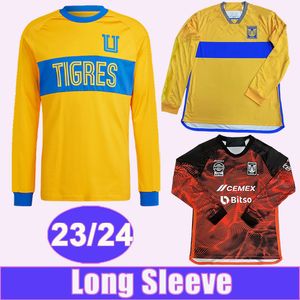 2023 2024 Tigres de la UANL GIGNAC Maglie da calcio da uomo N. IBANEZ L. QUINONES VIGON Manica lunga Home 3a edizione commemorativa Maglie da calcio Maniche corte Uniformi