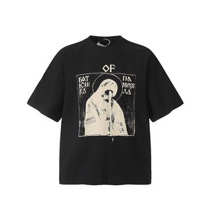 新到着24SS USAスケッチ女神ティーメンズTシャツ春夏女性特大のストリートスケートボードカジュアルコットンTシャツ0201