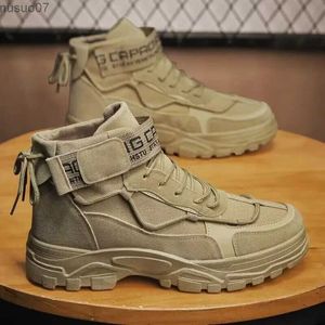 Сапоги Мужские ботинки Модные ботильоны на платформе Уличные легкие походные ботинки для мужчин Нескользящие военные ботинки для пустыни 2024 Зимняя мужская обувь