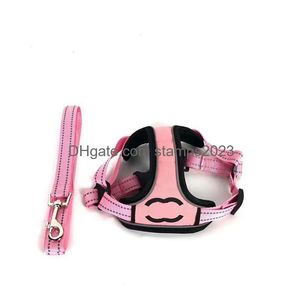 Hundhalsar Leases Pomeranian Corgi Designer Dogs Cats Tow Rope Fashion Cute Chest Strap Set Schnauzer Persian Cat Drop Delivery Ho DH8G9