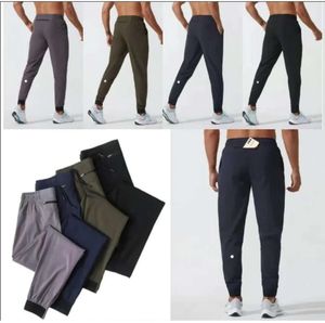 LU LU L Womens LL Mens Jogger Calças Longas Esporte Yoga Outfit Quick Dry Cordão Ginásio Bolsos Sweatpants Calças Casuais Cintura Elástica Fitness Designer Pant Mens998