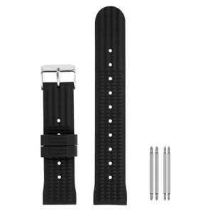 20mm 22mm gummiklocka Band Vattentät dykare Ersättning Arvband Black Blue Silicone Armband Rem Spen Bars Pin Buckle208R