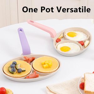 Pans 2-Hole Hole Frying Pot Pan Non-stick Omelet Egg Skillet Kitchen Cooking Tools Breakfast Maker Cookware