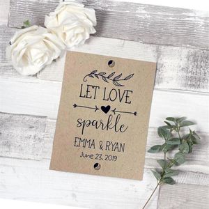 Sparler Tags Sparklel Farewell Rustic Cards Niech miłość Sparkle Custom Tags Wedding