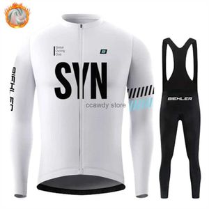 Tute da uomo BIEHR inverno caldo Fece lungo seves Maglia da ciclismo Set Ropa Ciclismo SYN Uomo Bicyc Abbigliamento Completo Maglie Bici da strada UniformH2421