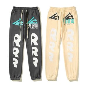 24SS Designer Men's Pants New Trendy Fog X RRR123 High Street Loose California Limited Mountain Print Mens and Womens Casual Pants